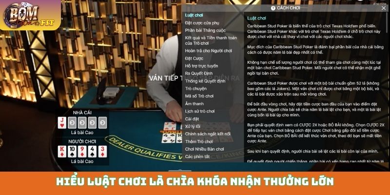 Casino Bomwin – Live Dealer Thật, Trải Nghiệm Đỉnh Hiểu luật chơi casino Bomwin là chìa khóa nhận thưởng lớn