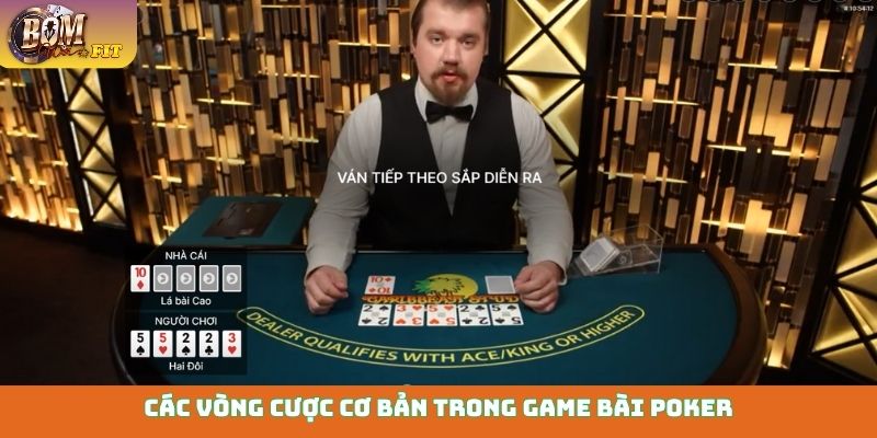Cách chơi game bài Poker online - Thắng lớn mọi ván Các vòng cược cơ bản trong game bài Poker