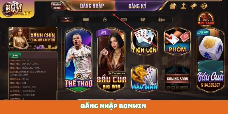 Đăng nhập Bomwin - Trải nghiệm cổng game xanh chín nhất Đăng nhập Bomwin