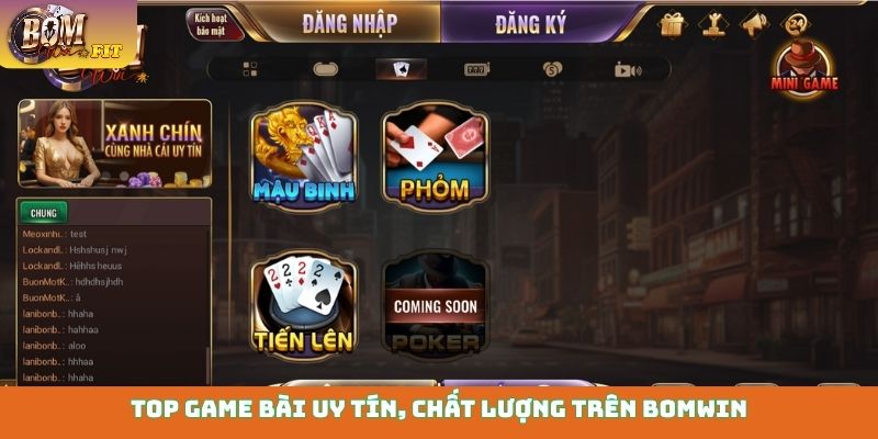 Top game bài - Khám phá giải trí đỉnh cao tại Bomwin Top game bài uy tín, chất lượng trên Bomwin